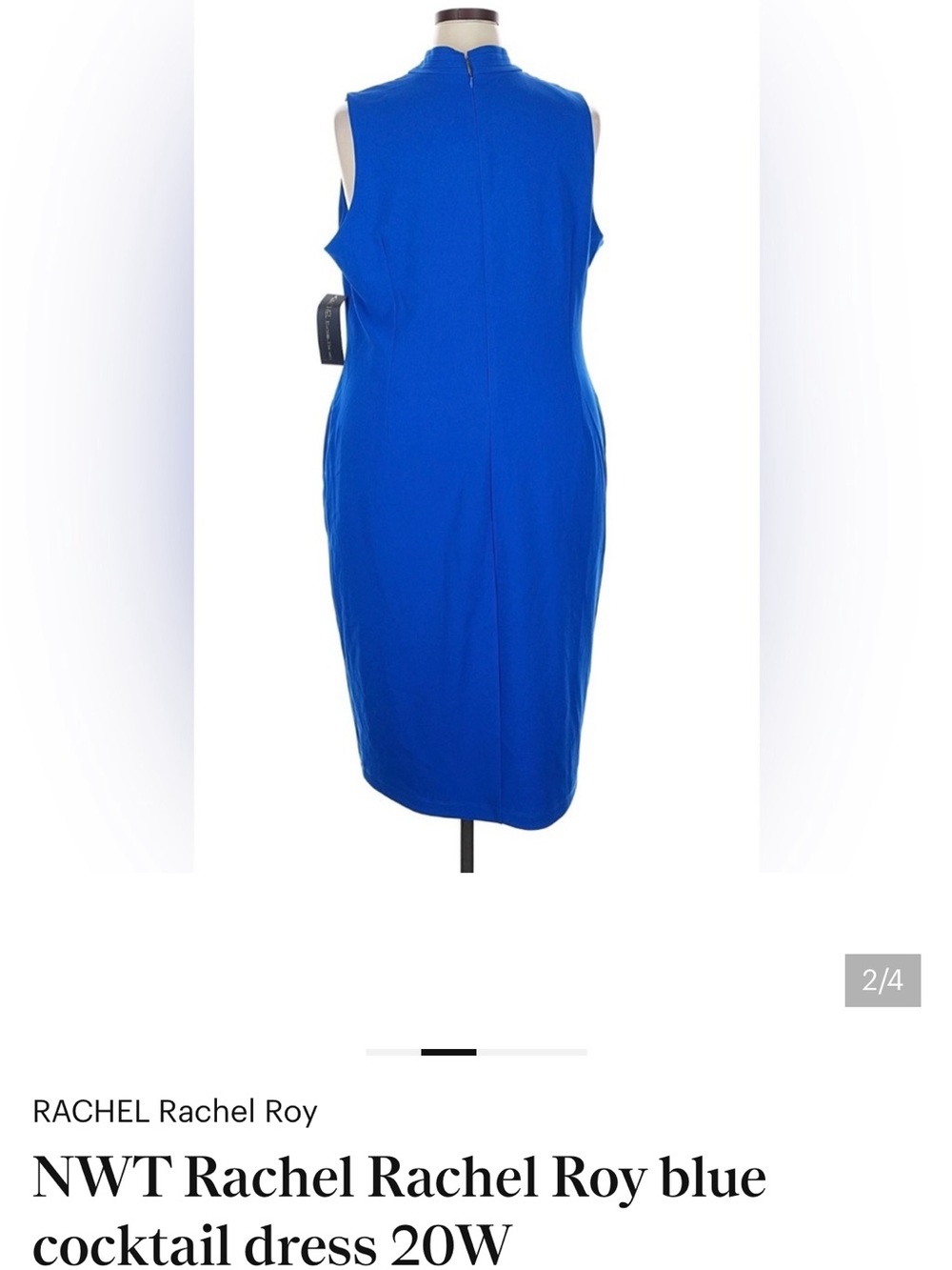 NWT Rachel Rachel Roy blue cocktail dress 20W